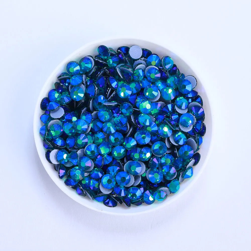 2024 Hot Fix Different Size Small Bag 1440pcs AB Color Bright Shining Clear Glass Crystal Rhinestones for Garment Decoration