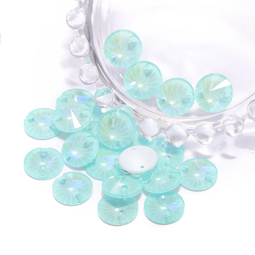 Ready to Ship Neon Rivoli Rhinestones 55 Colors Crystal  Sew-on Rhinestones Glass Clothing Flatback Sewing Stones for Women