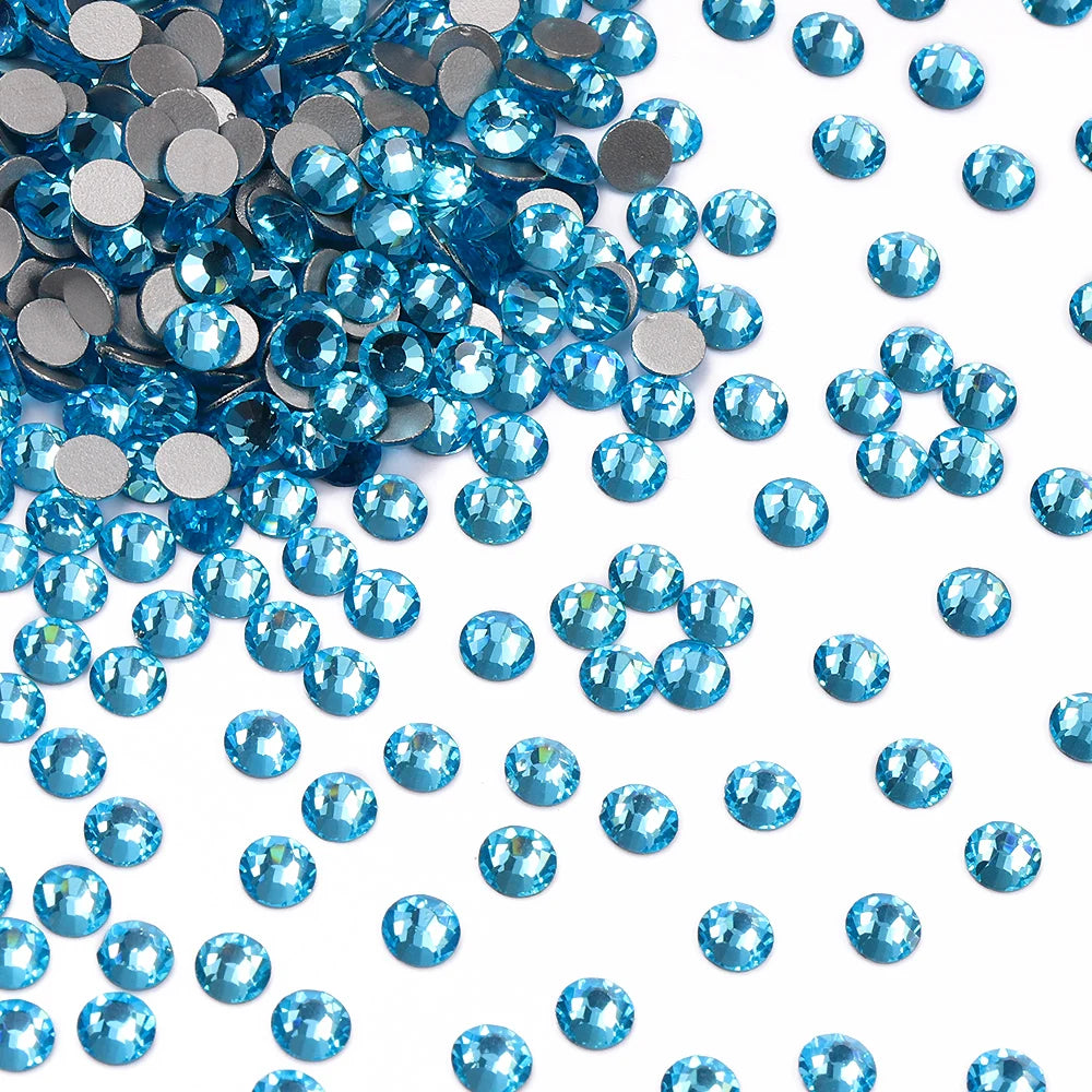 Wholesale Rhinestones 100 Colors Ss06-ss34 Crystal Rhinestone Non Hotfix Flat Back for Top Decoration Accessories