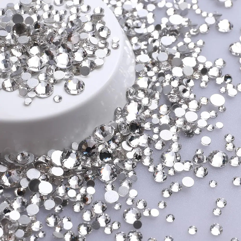Wholesale Over 100+Colors Non Hotfix Rhinestones Mix Size Crystal Flatback Regular Cut Rhinestones for Bags