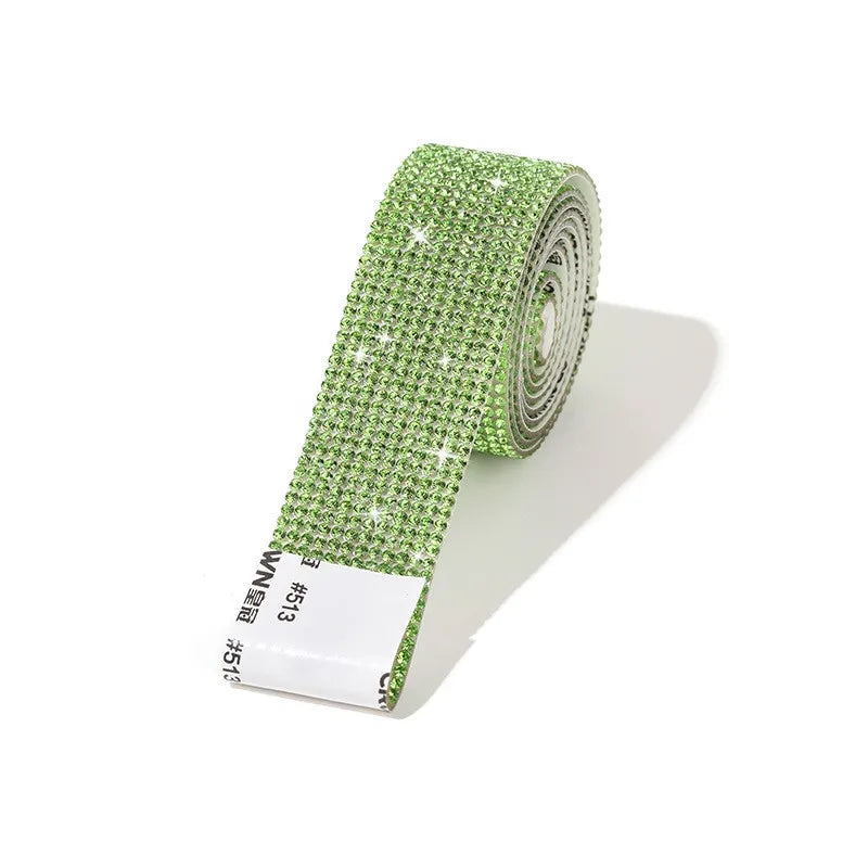 QIYI Wholesale Rhinestone Tape Self Adhesive Rhinestones Trimming Bling Crystal Glass Sheets Roll Wrap Sticker for Tumbler