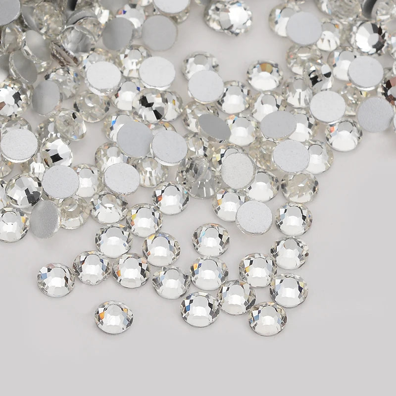 Hot Sale Bulk Flat Back Glass Crystals Nail Art Rhinestones Non-Hotfix Glitter Diamond Jewelry Accessory