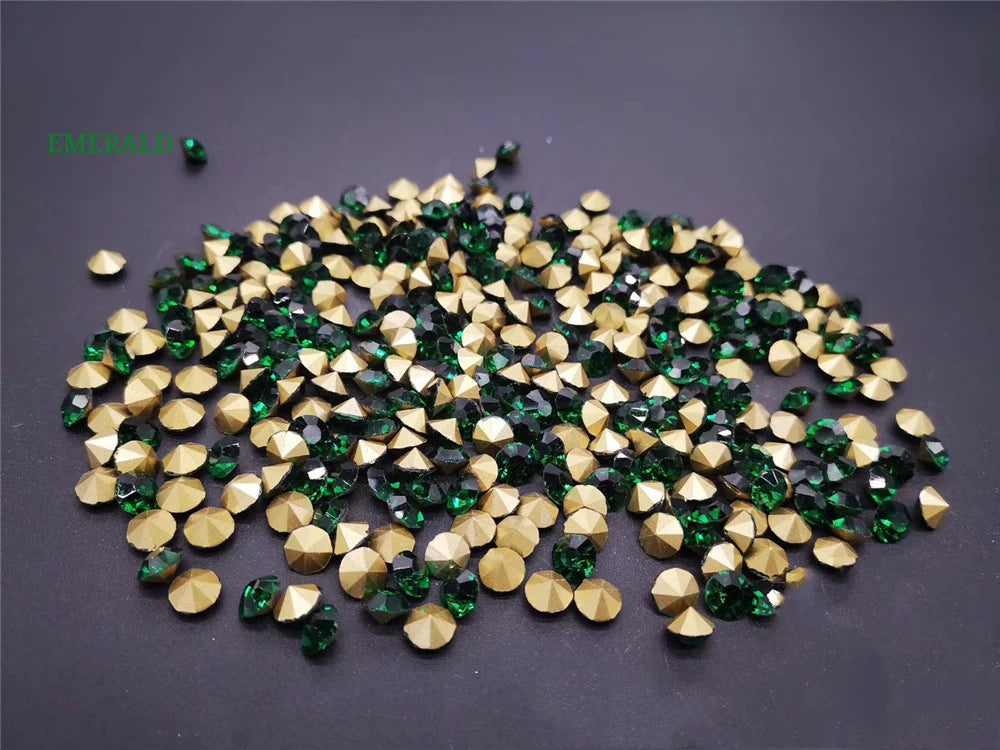 Factory Sales A-Level Bulk Nail Art Decorations Glass Rhinestone Accessories Pointed Bottom DIY Bags Garments Crystal