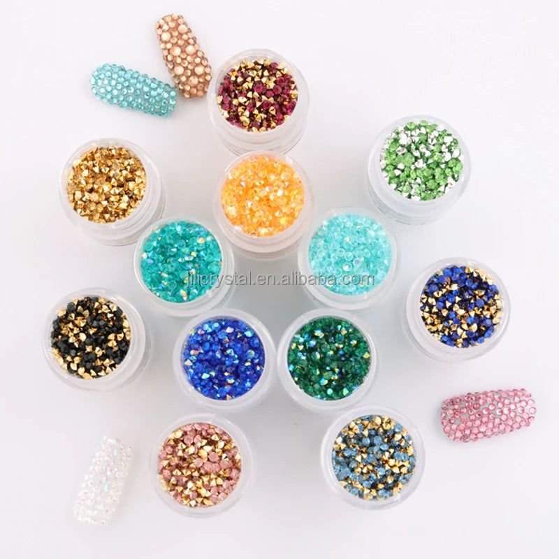 High Quality Bulk Fine Glass Epoxy Resin Nail Sequins Glitter Small Clothing Accessories Rhinestones Type