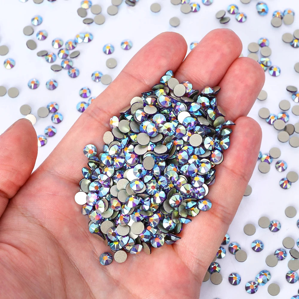 Top Quality 2088 Crystal Glass Rhinestones 16 Cut Facets Round Flatback Diamond Strass AB in Bulk Stones for Cloth Tumbler