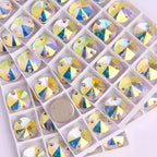 Wholesale Rivoli Rhinestones 55 Colors Crystal Strass AB Sew-on Rhinestones Glass Gems Clothing Flatback Sewing Stones for Women