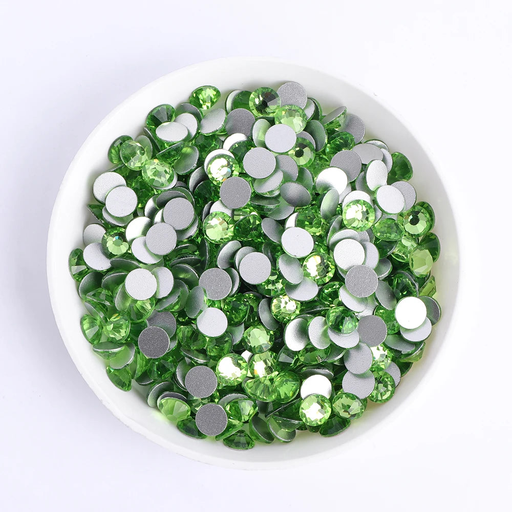 SS6-SS30 Wholesale Small Bag Non Hotfix Glue on 4A+ Quality Rhinestones Glass Crystal Flatback Regular Cut for Nail Art
