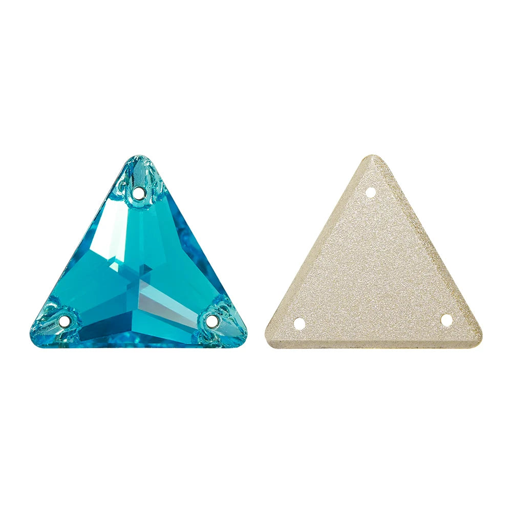 3270 Factory Direct 12mm/16mm/22mm Different Sizes 55+ Colors Top Quality Durable Grade AAAAAA Glass Triangle Sew-on Rhinestone