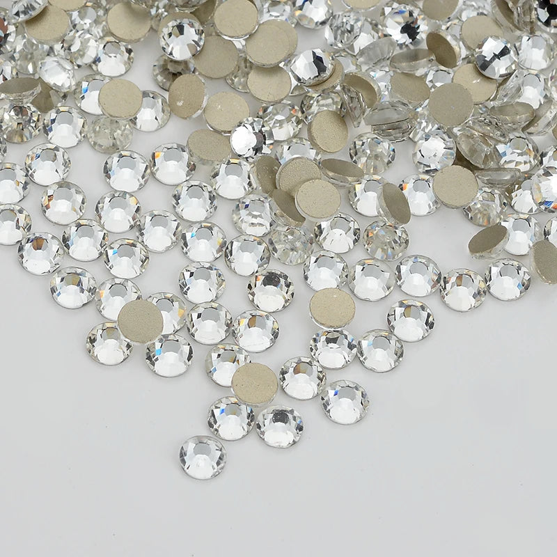 Hot-selling Crystal Rhinestones Glass Flatback Rhinestone Bulk Glitter Non Hotfix for Nail Art Decorations