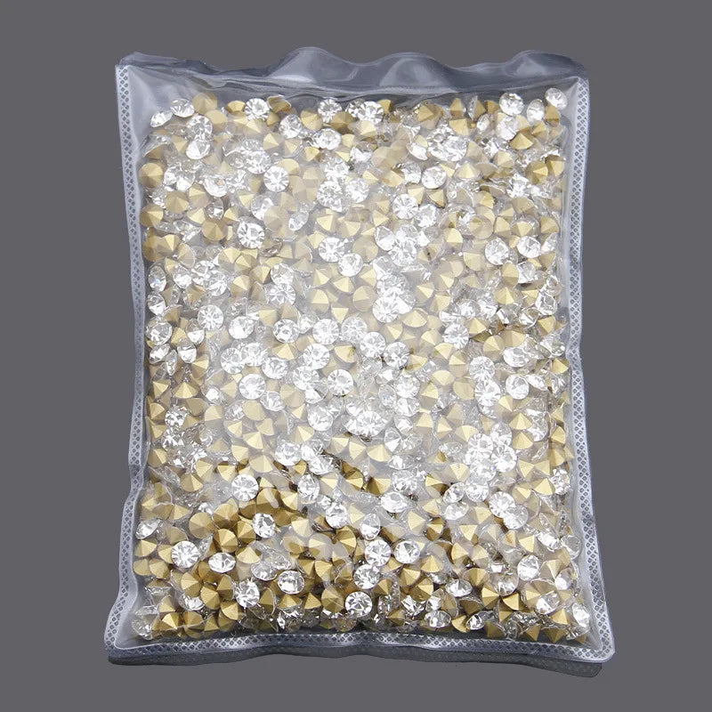 Round Shape Shinning Clear Rhinestones Wholesale Glass Pointed Rhinestone for Nail Art Decoration Crystal