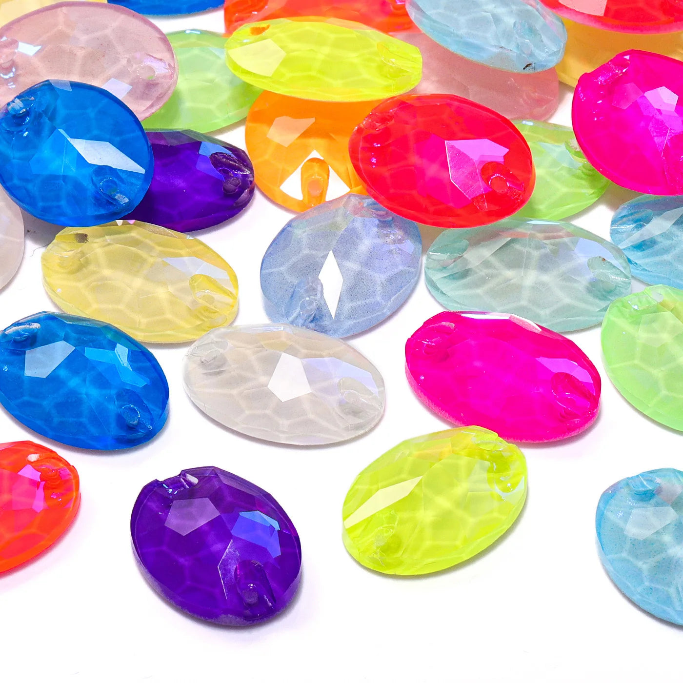 QIYI Oval Crystal Sew-on Rhinestones Flat Back K9 Glass Sew on Stones Garment Beads Clothing Sewing Accessories