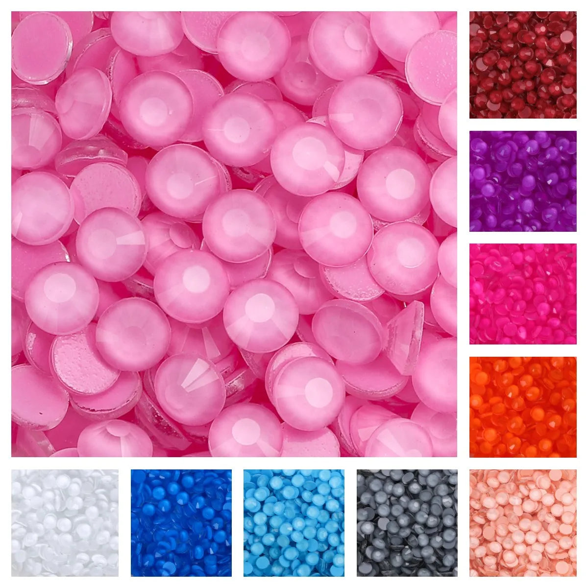 QIYI Wholesale Rhinestones Bulk Mocha Neon Glass Rhinestones Flat Back Non Hotfix Stones and Crystals for Clothes