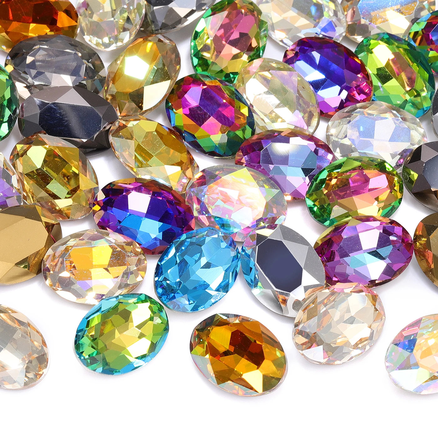 QIYI 2024  New Arrival Effect Factory Direct Wholesale Inviromental Friendly Oval Shape K9 Glass Stone for Clothing  Decoration