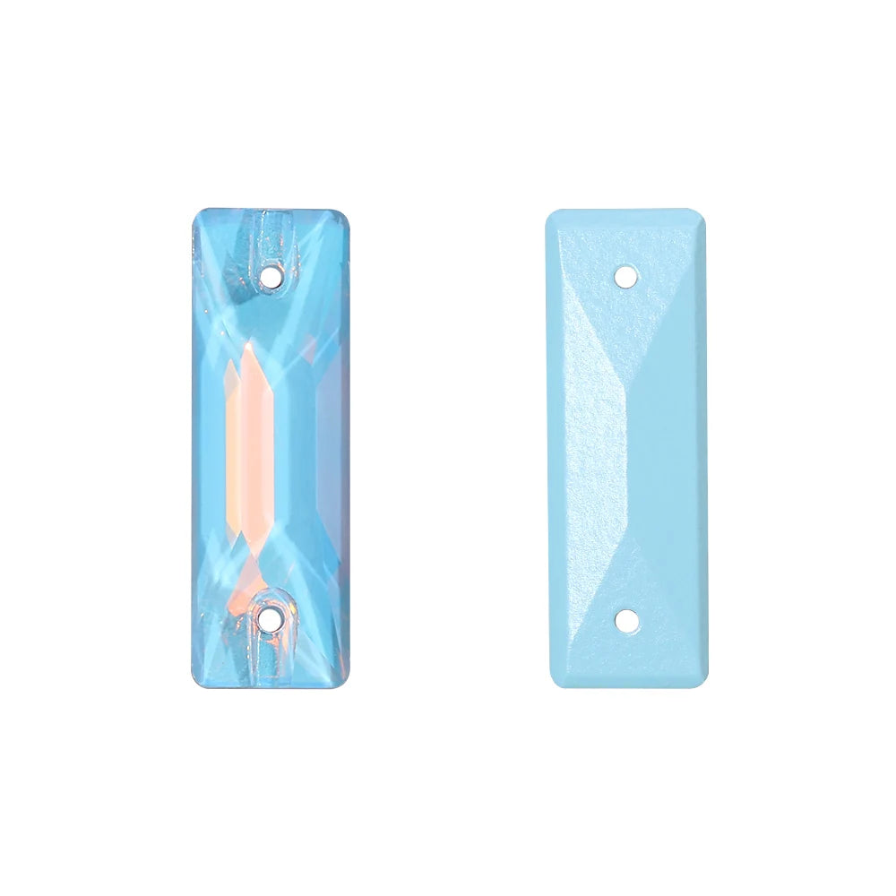 2024 QIYI 14+ Different Colors and Size Long Strip Shape Flat Back Pure Hard Glass Crystal Sew-on Rhinestones for Garment