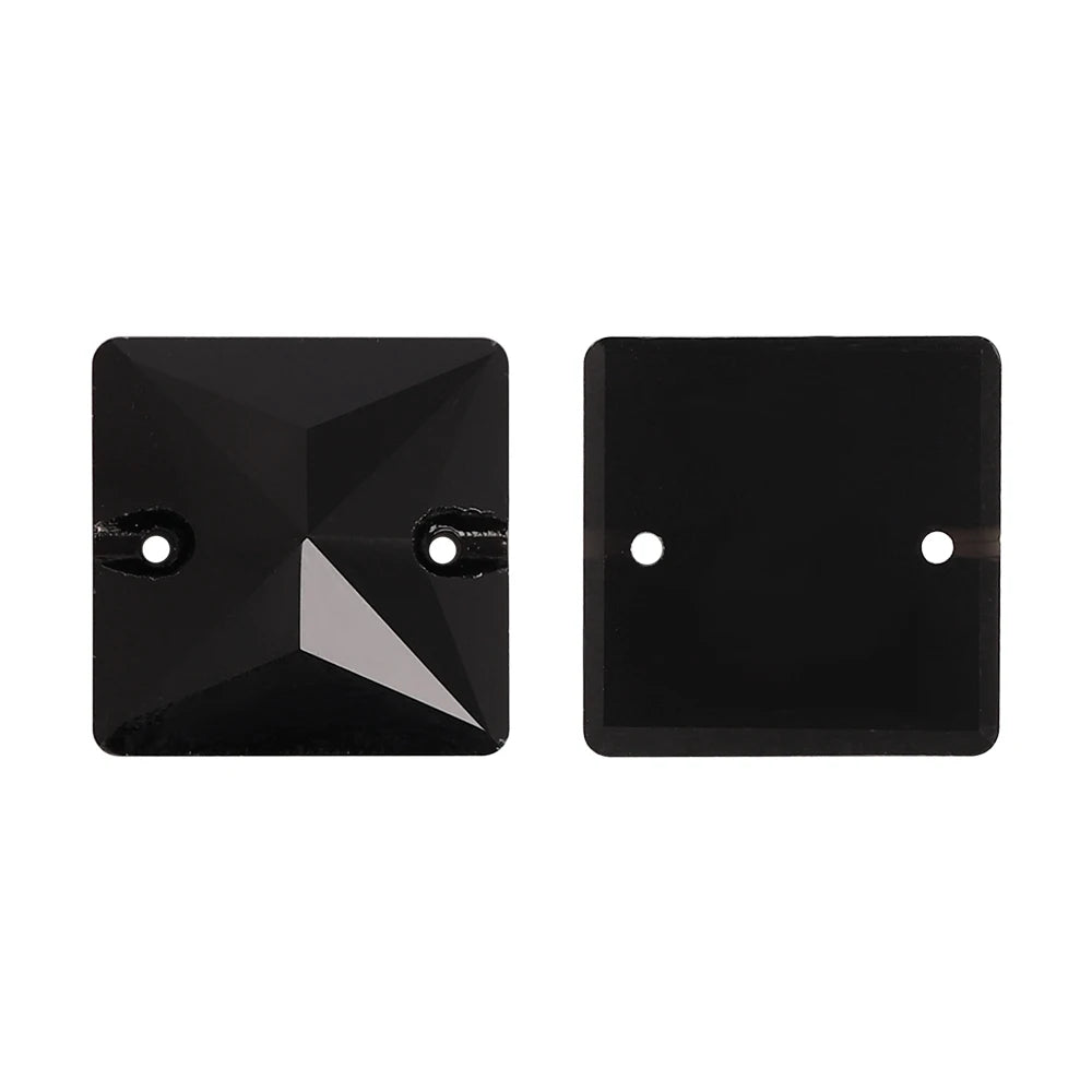 Wholesale Custom Square Sew-on Loose Rhinestones 5A Quality Crystal FlatBack 2 Holes 12 Facets Sewing Bling Decoration