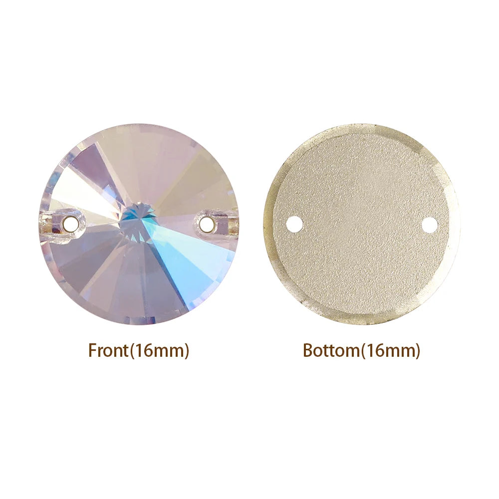 3200 QIYI Innovative Design Top Quality Rivoli Shape Flat Back Glass Crystal Sew on Rhinestones for Designer Garment Decoration