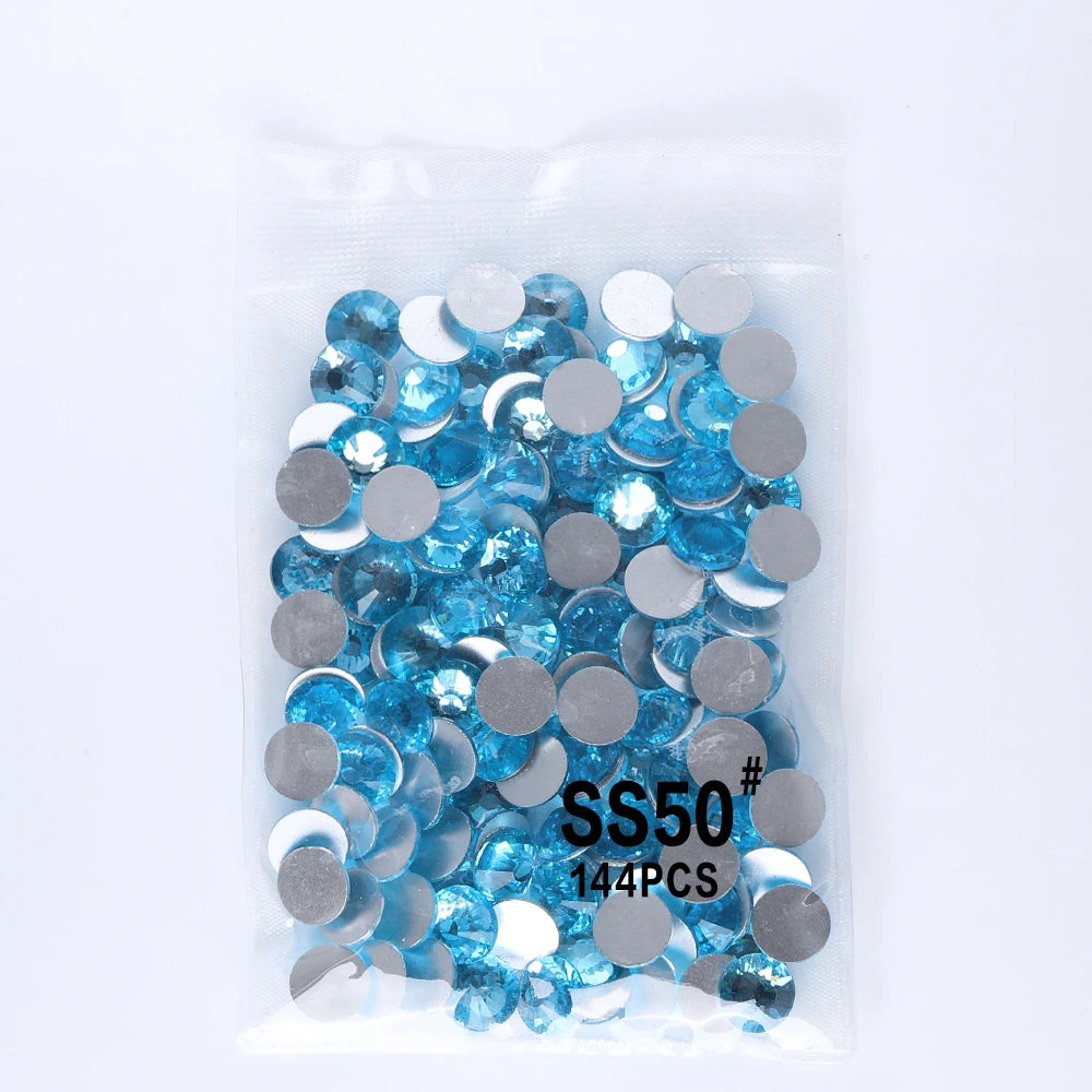 SS50 Rhinestone Big Size Wholesale Rhinestone Non Hotfix Flat Back Crystal  Glass Rhinestones for DIY Nail Gym Clothing