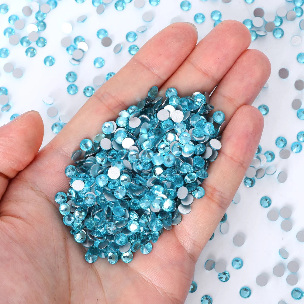 QIYI Wholesale 14400pcs Bulk Package Non Hotfix Rhinestones Glitter Bling Glue on Rhinestones for Accessories
