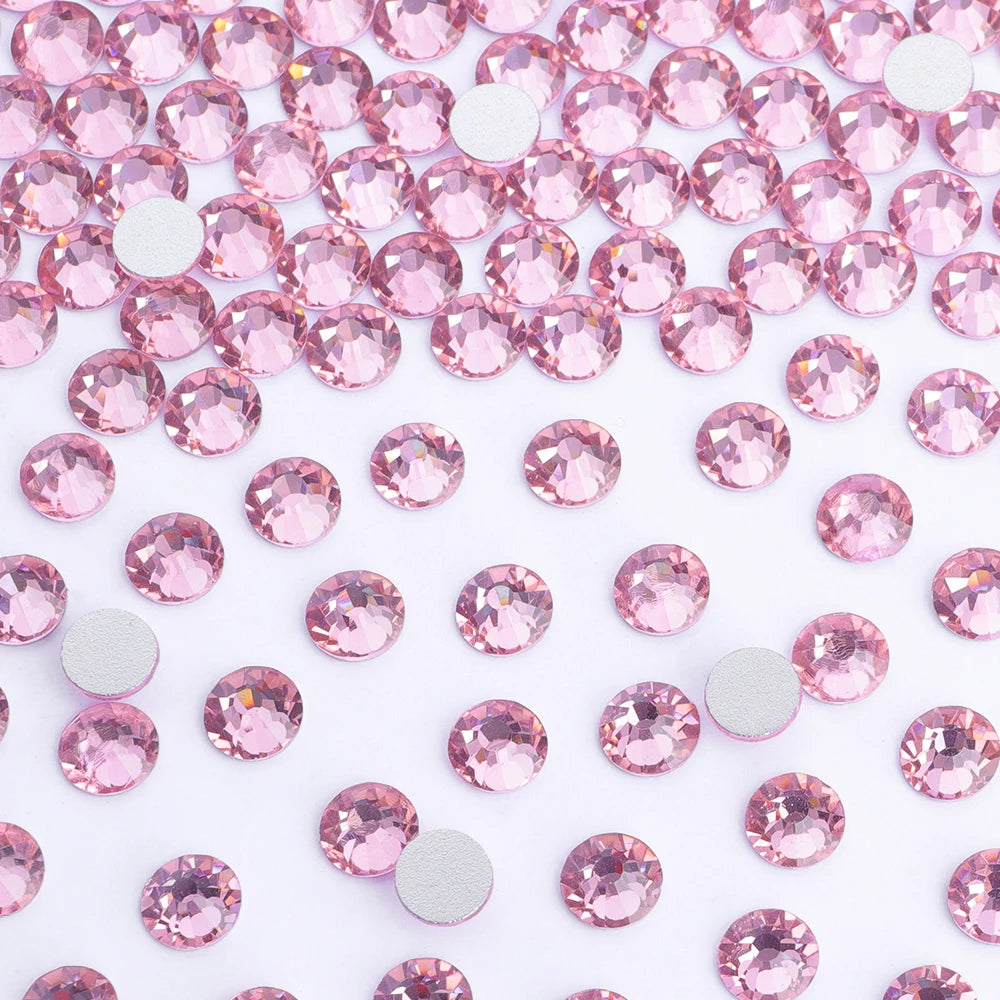 Pink Color SS6-SS30 Crystal Girls Love Rhinestone Bling Glitter Glue on Rhinestones for Gymnastics Performance Clothing