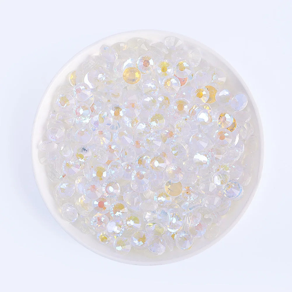 Crystals Nail Art Rhinestone Hot Selling Aurora Colors 1440PCS Rhinestones Flat Back Non Hotfix Glass 1 Bag Rhinestones Custom