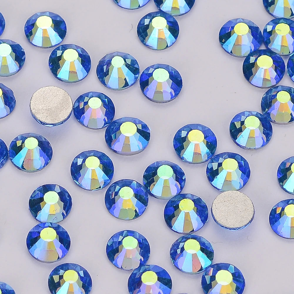 Customized Rhinestone Supplier Glass Crystals Nail Art Rhinestones SS10 Non Hot Fix Diamond AB Rhinestone Bling for Garment Nail