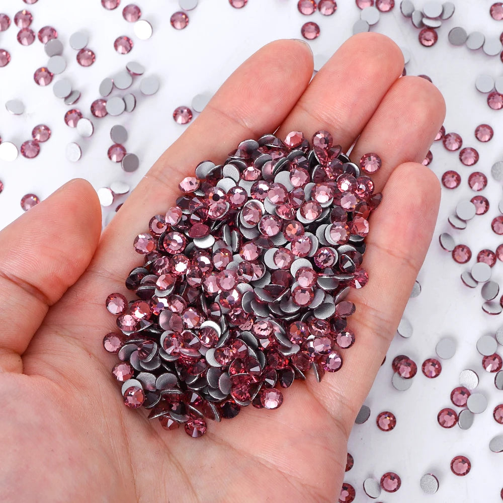 QIYI Wholesale 14400pcs Bulk Package Non Hotfix Rhinestones Glitter Bling Glue on Rhinestones for Accessories