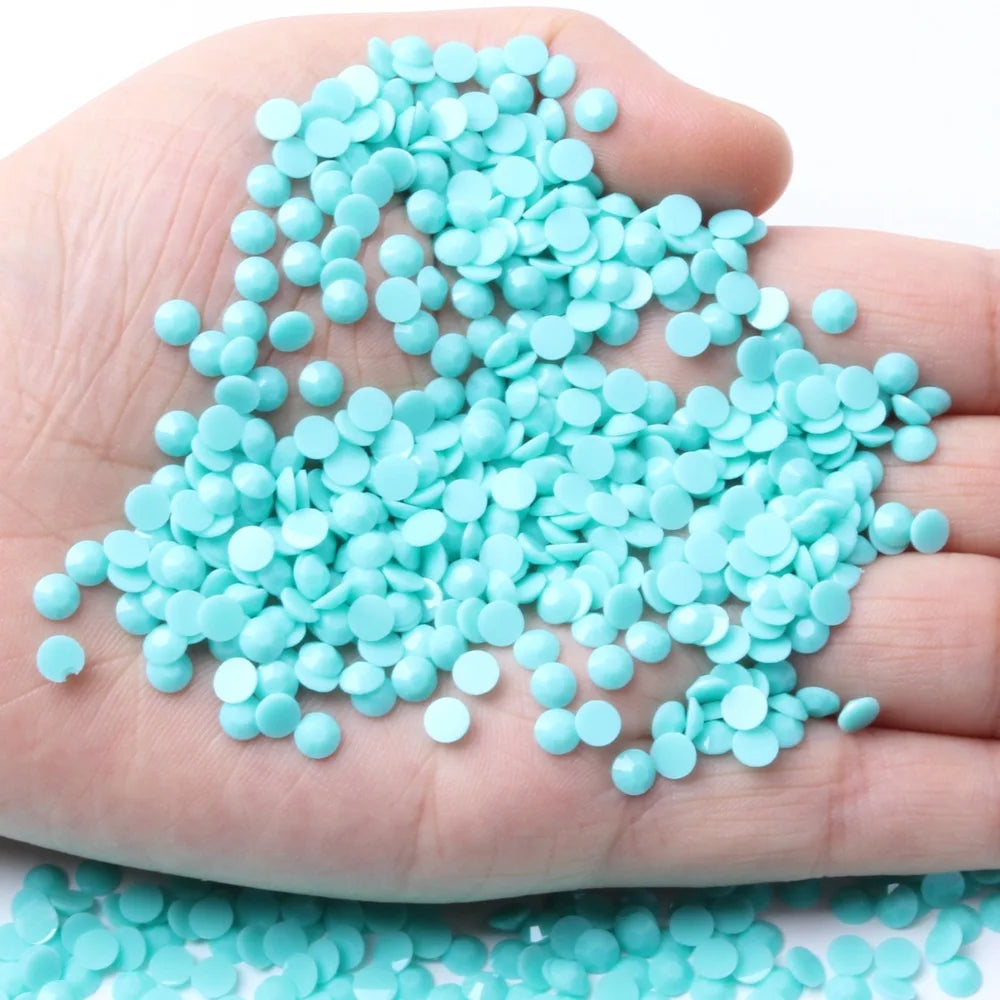 Factory Direct Sales Jelly Solid Opaque Macaroon Color Resin Non Hot Fix Stones Crystal Rhinestones for Garment Decoration