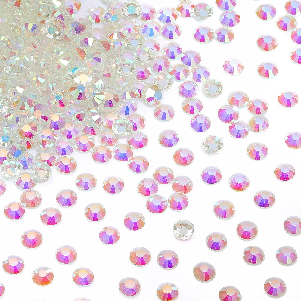 SS6-SS30 Wholesale Small Bag Non Hotfix Glue on 4A+ Quality Rhinestones Glass Crystal Flatback Regular Cut for Nail Art