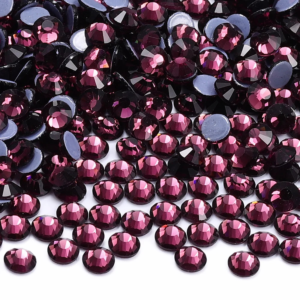Wholesale Factory Price Qiyi Brand Top Grade 12 Facets Flat Back Hotfix Glass Crystal Rhinestone Delicate Clothing Accessories