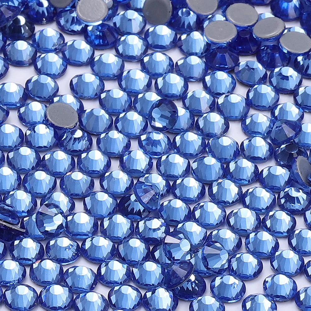 Wholesale 60Colors Hotfix Glass Crystal Rhinestone Flat Back Round Hotfix Crystal Stone Delicate for Clothing Accessories