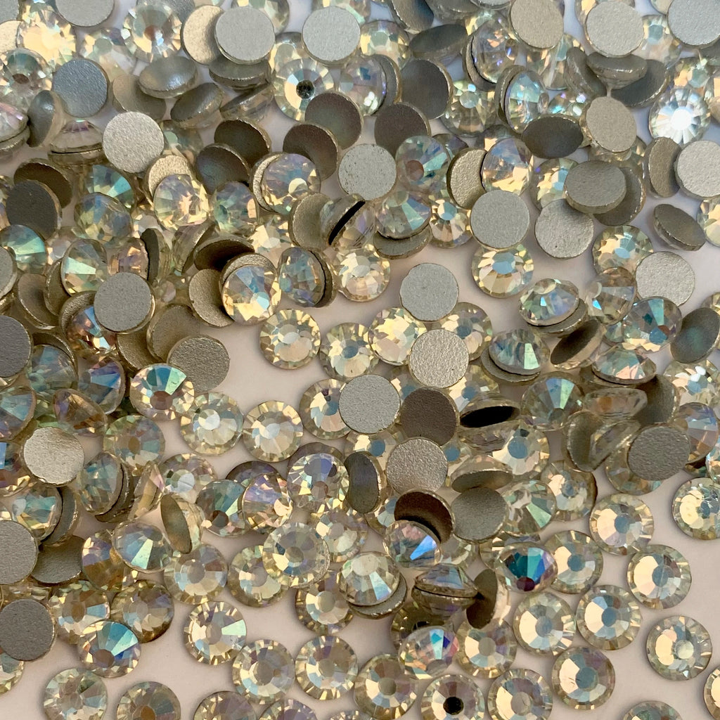 Top Selling Aurora Borealis Sliver Base Flat Back Rhinestones Bulk Glitter Nail Art Rhinestone Charms for Jewelry Making