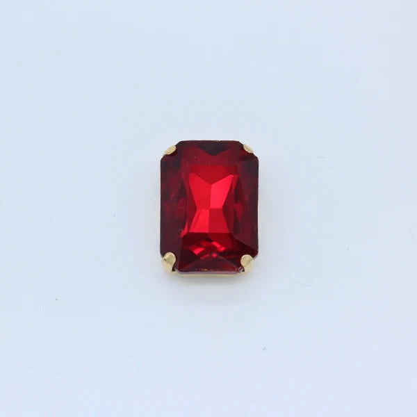 All-size 24-colors Flatback rectangle sew on glass stone Gems sewing crystal rhinestone gold plated button clothes Decorations