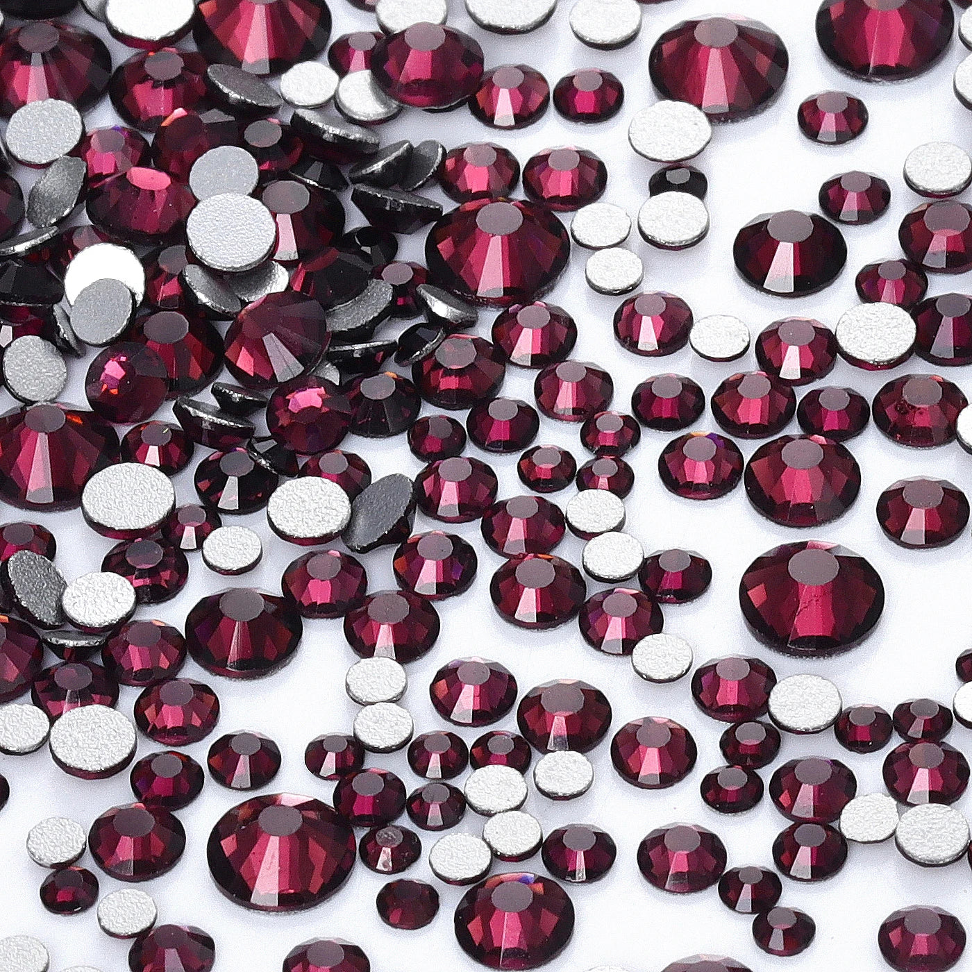 QIYI Wholesale Mixed Size Ss3-ss20 Crystal Rhinestones  Non- Hotfix Round Loose RhinestonesBulk for Decorative Nail Art Crafts