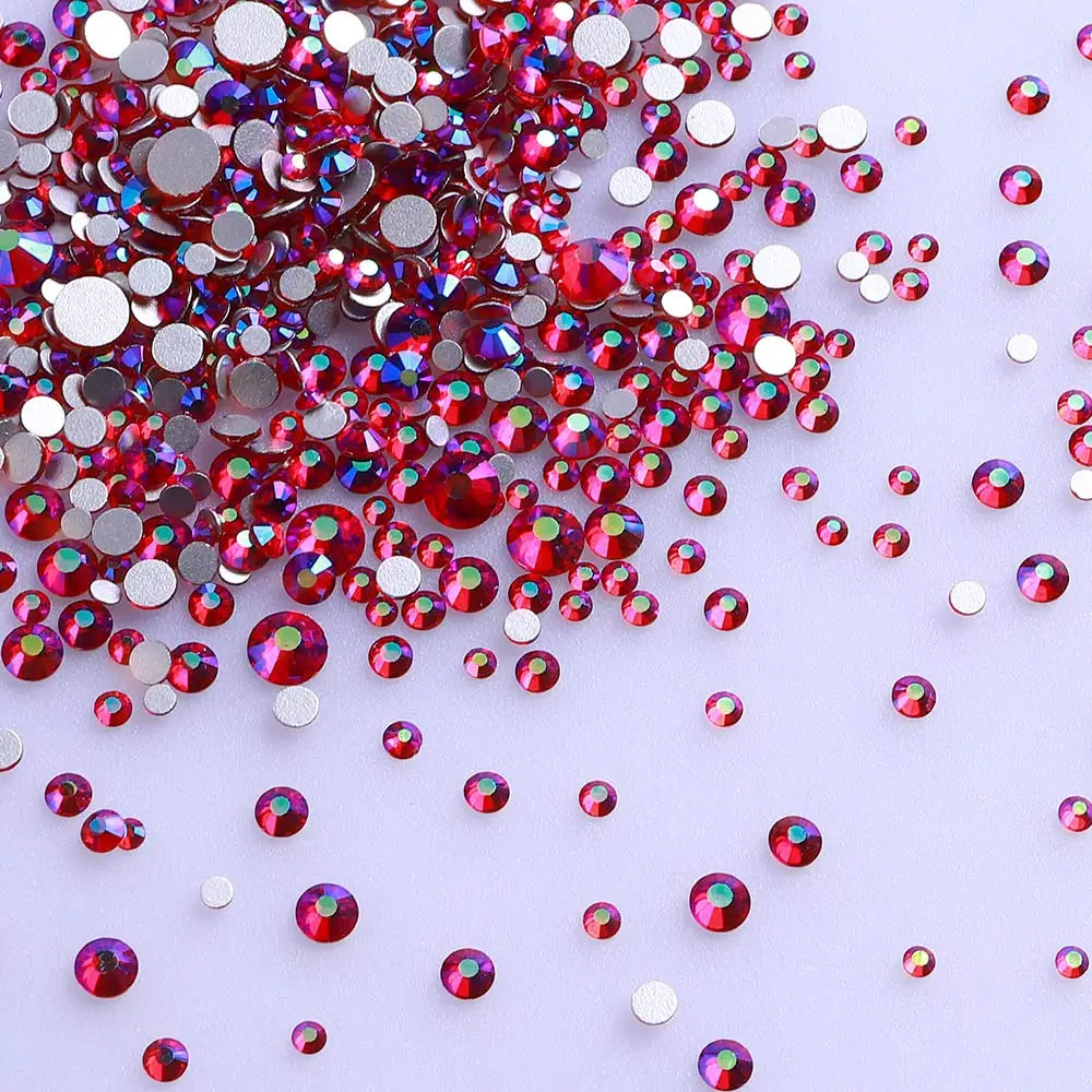 Factory Direct Wholesale Mix Size SS4-SS20 1440pcs/bag High Quality Colorful Glass Rhinestones Grade AAAAAA 12 Facets Flatback