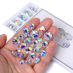 Crystal AB Sew on Rhinestones with 2 Holes Glitter Strass Flatback Glass Stones and Crystals for Bags Nail Art & Garment Use