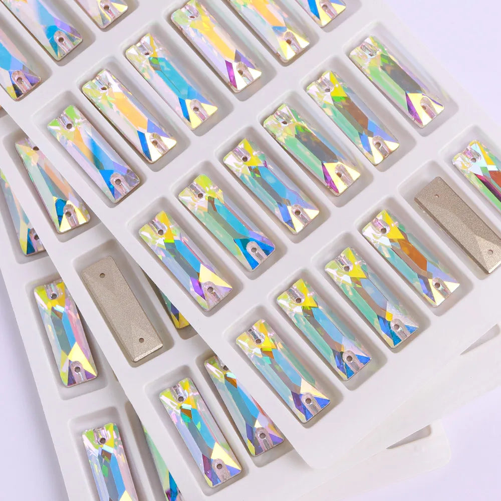 3250 Wholesale Rectangle  Cosmic  4*8/6*18/7*21/8.5*26mm Crystal Glass Sew-on Rhinestones Flatback or Clothing Decoration