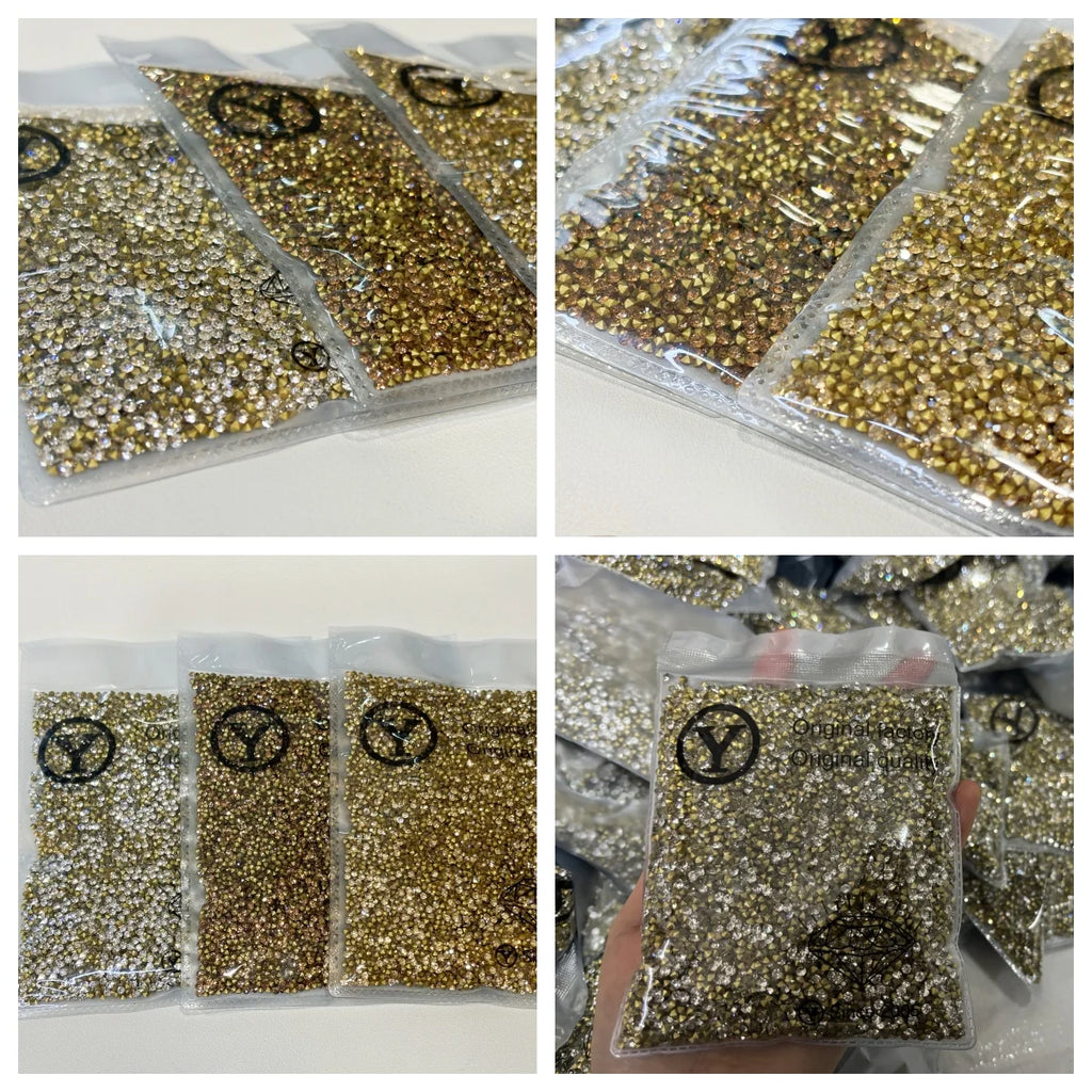 SS4.5 Golden Shadow Rhinestone Wholesale Point Back Glass Crystal Nail Art DIY Garment Accessories Rhinestone