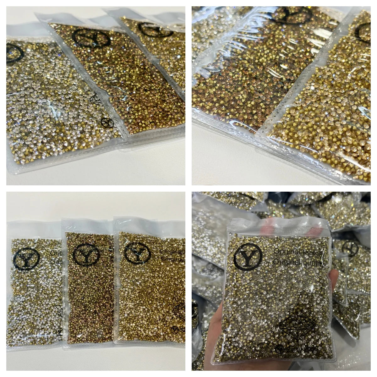 SS4.5 Golden Shadow Rhinestone Wholesale Point Back Glass Crystal Nail Art DIY Garment Accessories Rhinestone