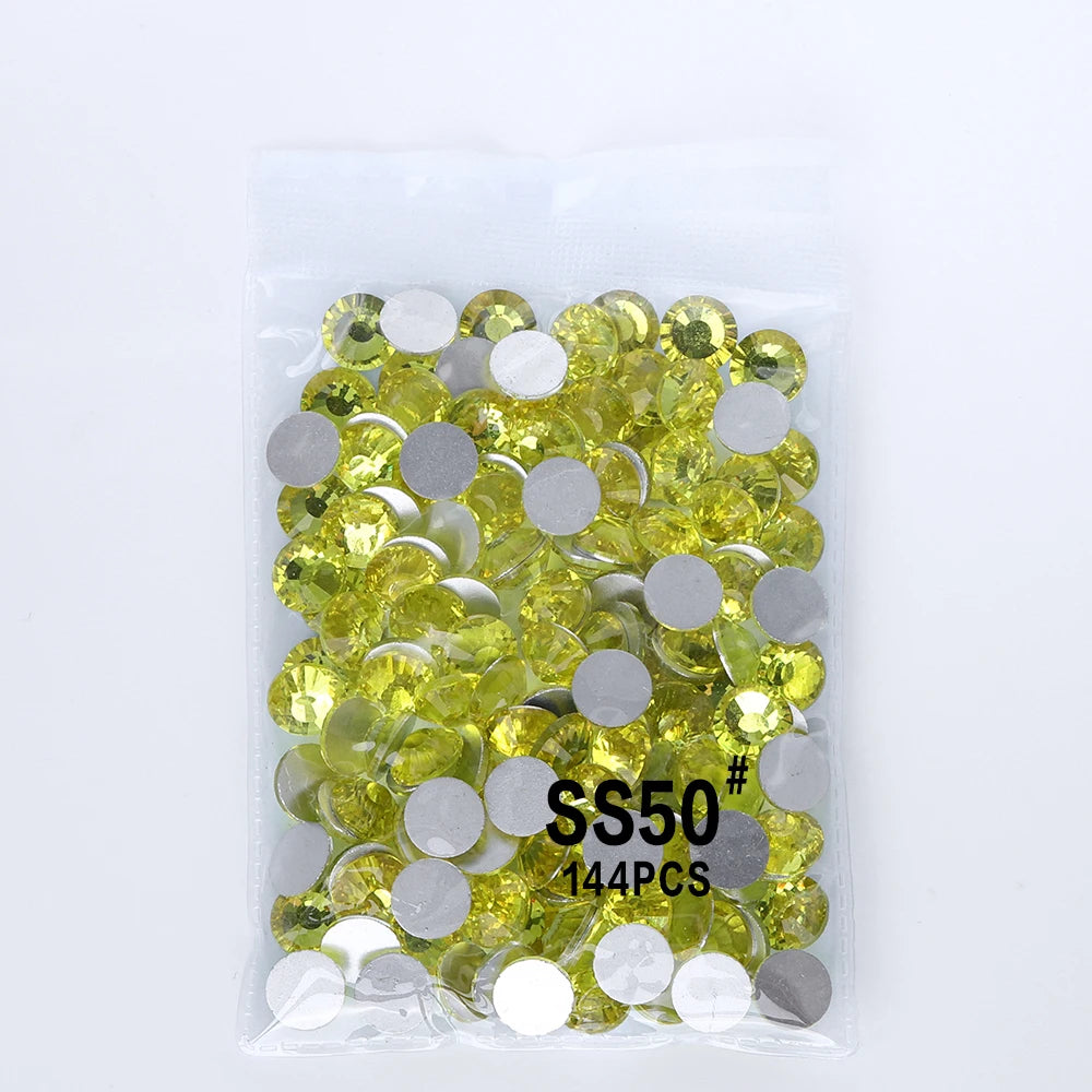 SS50 Rhinestone Big Size Wholesale Rhinestone Non Hotfix Flat Back Crystal  Glass Rhinestones for DIY Nail Gym Clothing