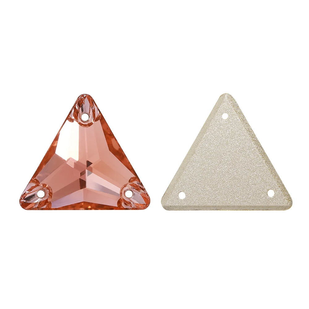 3270 Factory Direct 12mm/16mm/22mm Different Sizes 55+ Colors Top Quality Durable Grade AAAAAA Glass Triangle Sew-on Rhinestone