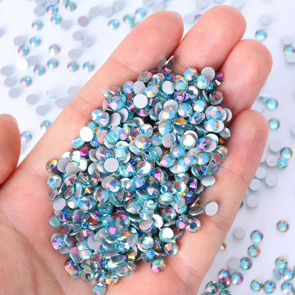 QY Wholesale Over 200 Colors Rhinestones Bulk Red Crystal Flat Back Glue on Non Hotfix Stone Bling Cristal AB for Tumbler