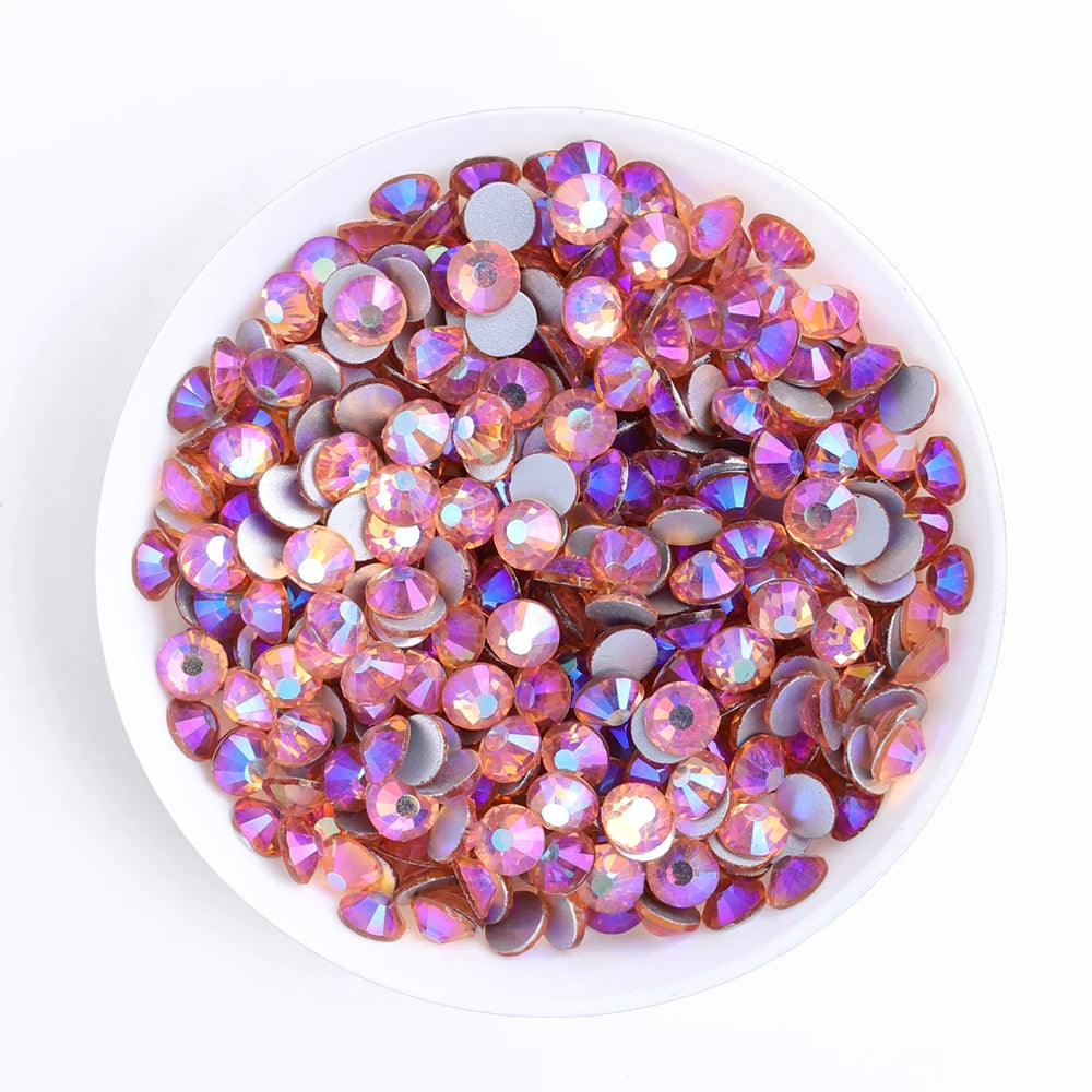 QIYI Wholesale Top Quality Non Hot Fix Strass Nail Stones Flatback Glass Crystal AB Rhinestone