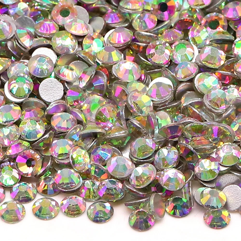 34Kinds Pink Color SS6-SS30 Crystal Rhinestones Bling Bling Glitter Glue on Rhinestones for Gymnastics Performance Clothing