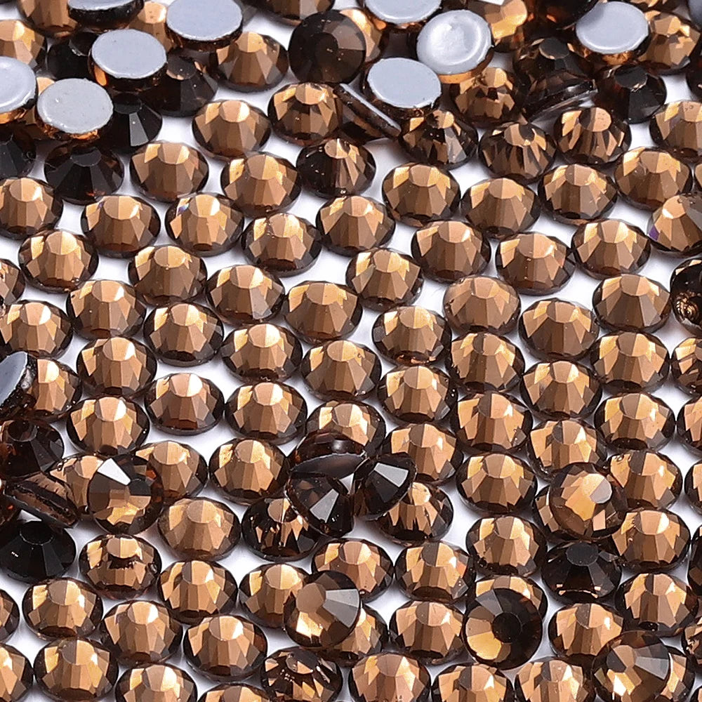 Wholesale 60Colors Hotfix Glass Crystal Rhinestone Flat Back Round Hotfix Crystal Stone Delicate for Clothing Accessories