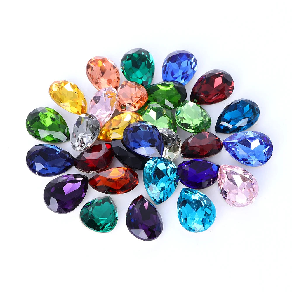 Qiyi 2024 New Arrival Innovative Design K9 Glass Top Quality Crystal Point Back Drop Shape Rhinestones for Clothing Accessories