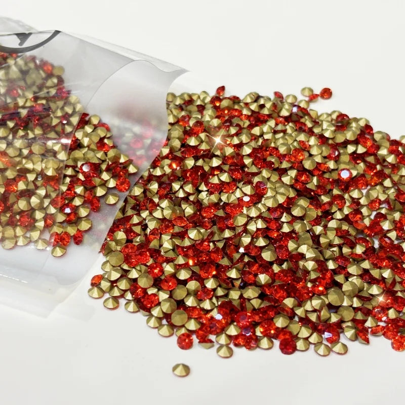 SS6-SS16 Round Glass Crystal Loose Rhinestones in Bulk for Bags and Clothing Decoration Rhinestone
