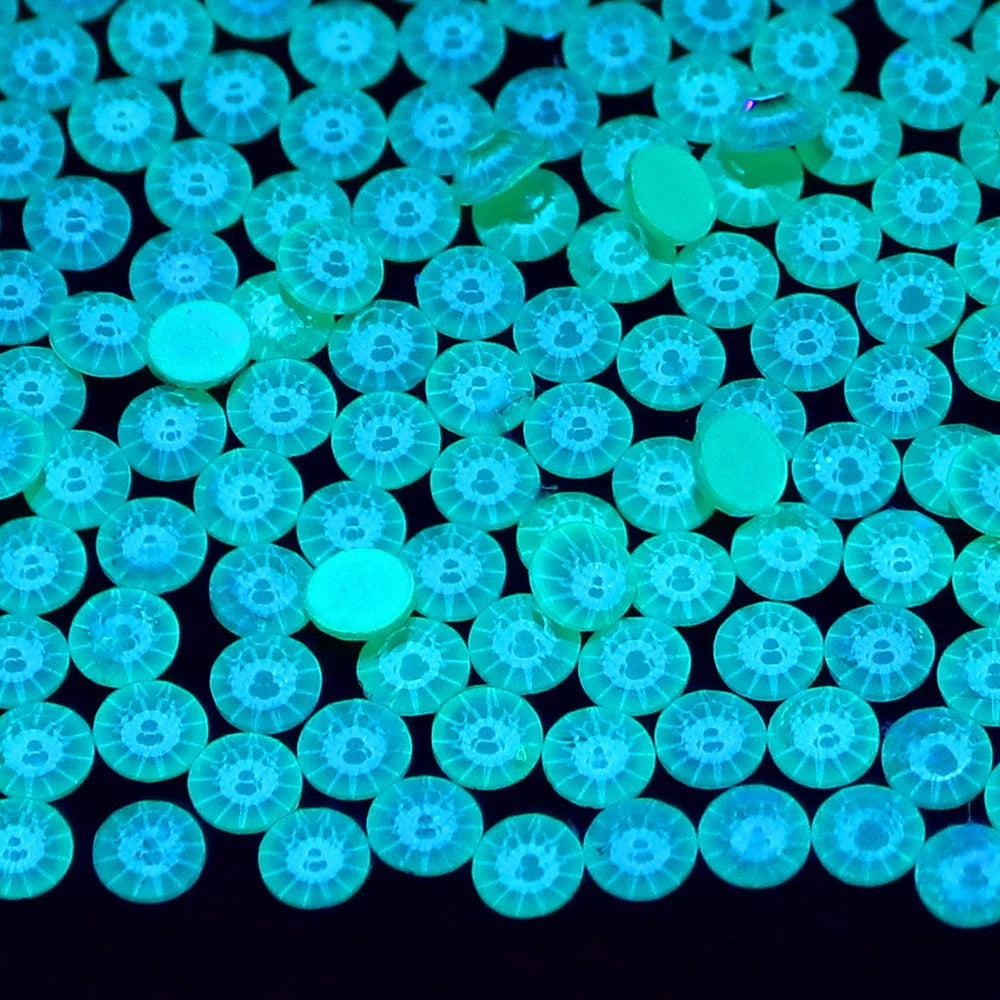 2024 New Colors Neon Glow in the Dark Bling Bling Macaron Non Hotfix Flat Back Rhinestones Glass Bulk Glass Crystal