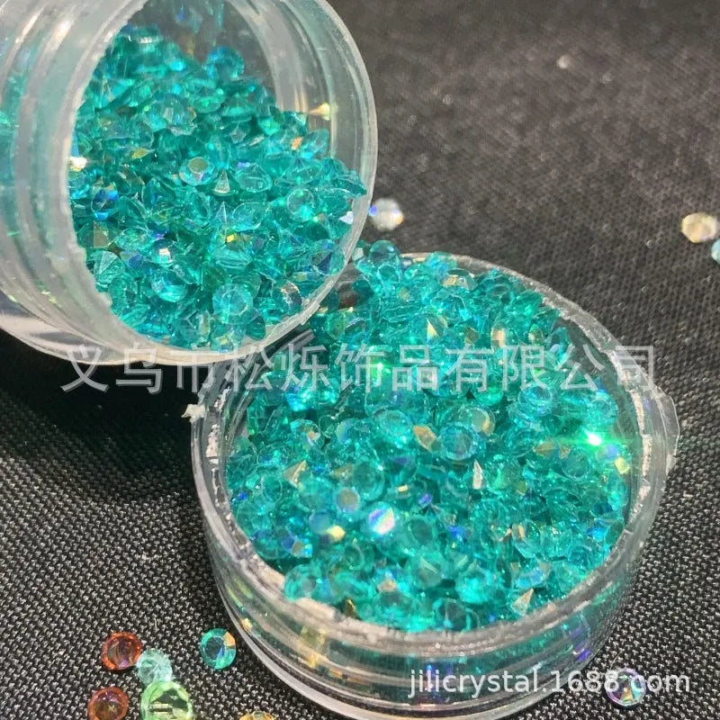 Wholesale Unique Gradient Coloured Plastic Resin Rhinestones Loose Beads for DIY Accessories Bulk Craft Materials