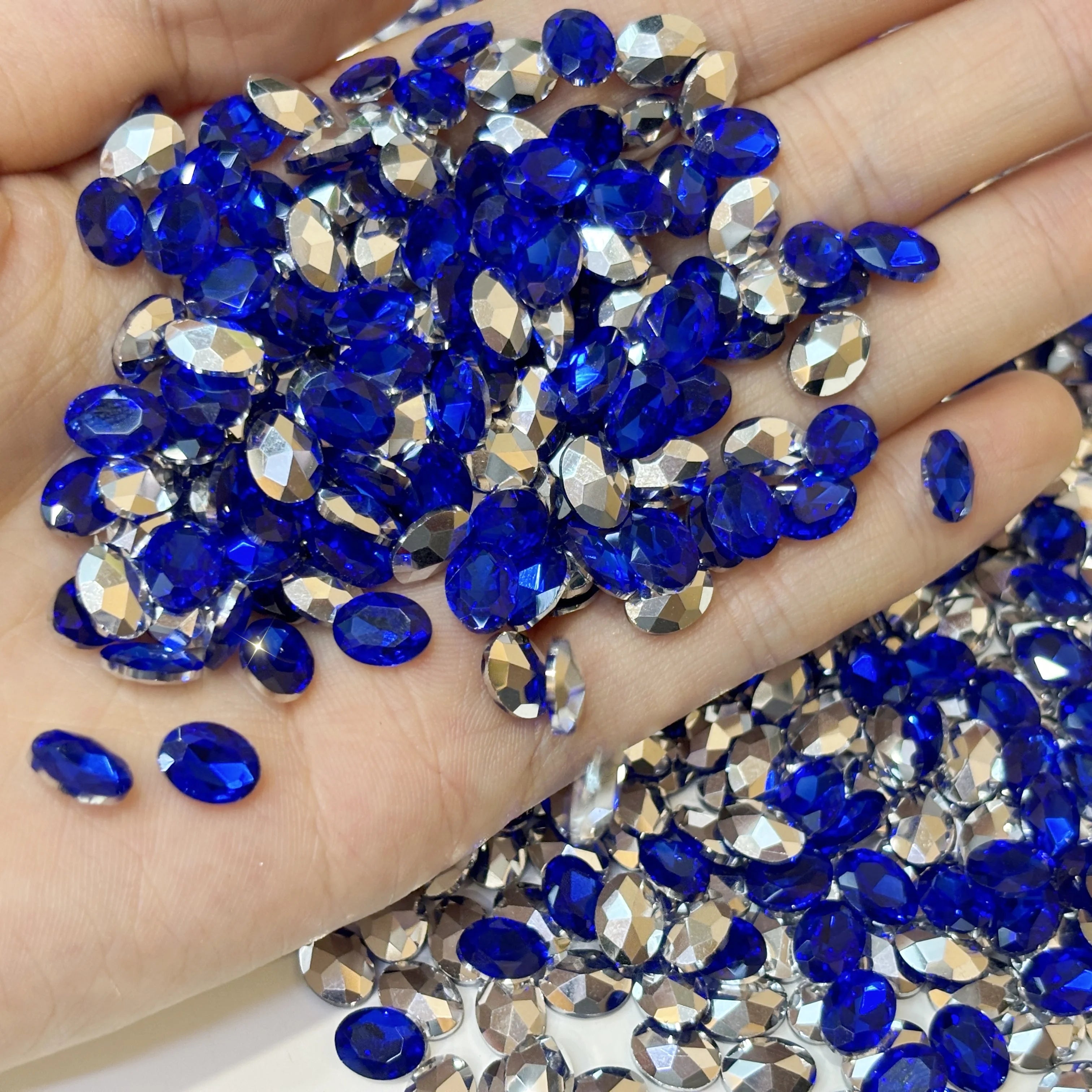 Wholesale Oval-shaped Pointed-back Glass Rhinestones Nail Art Bags Garments Shoe Jewelry Decoration Rhinestone