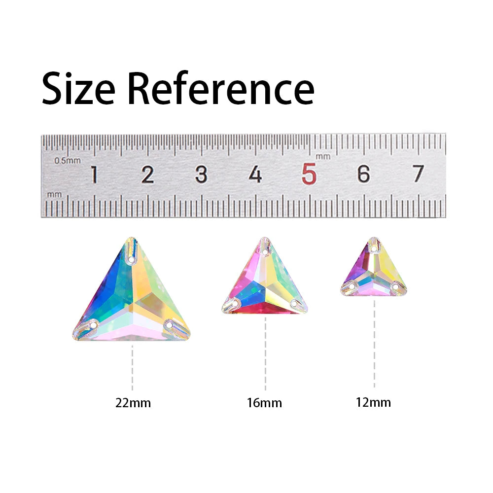 Triangle 80+Colors Sew on Rhinestones 3270 Glass Fancy Glass Flat Back Bling Bling Diamond Stone for Fashion Jewelry Clothes